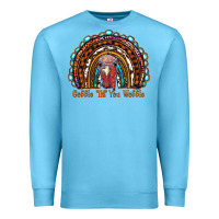 Ocean Blue gobble till you wobble thanksgiving rainbow Premium Sweatshirt - RanaPortraitStore