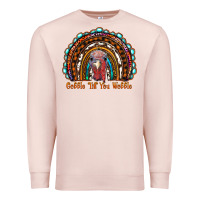 Pale Pink gobble till you wobble thanksgiving rainbow Premium Sweatshirt - RanaPortraitStore