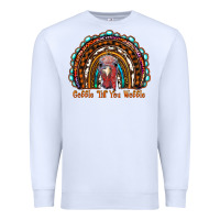 White gobble till you wobble thanksgiving rainbow Premium Sweatshirt - RanaPortraitStore