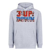 Heather Grey 3 up 3 down football Heavyweight Hoodie - texasbilliewilder
