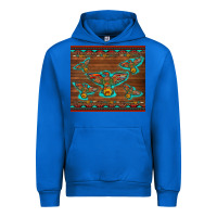 Cobalt western thunderbird and arrow with aztec leopard Urban Hoodie - Artiststas
