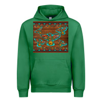 Emerald western thunderbird and arrow with aztec leopard Urban Hoodie - Artiststas