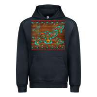 Navy western thunderbird and arrow with aztec leopard Urban Hoodie - Artiststas