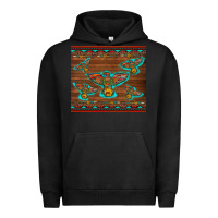 Pigment Black western thunderbird and arrow with aztec leopard Urban Hoodie - Artiststas
