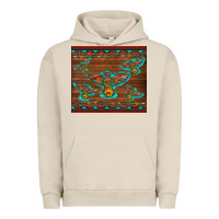 Pigment French Oak western thunderbird and arrow with aztec leopard Urban Hoodie - Artiststas