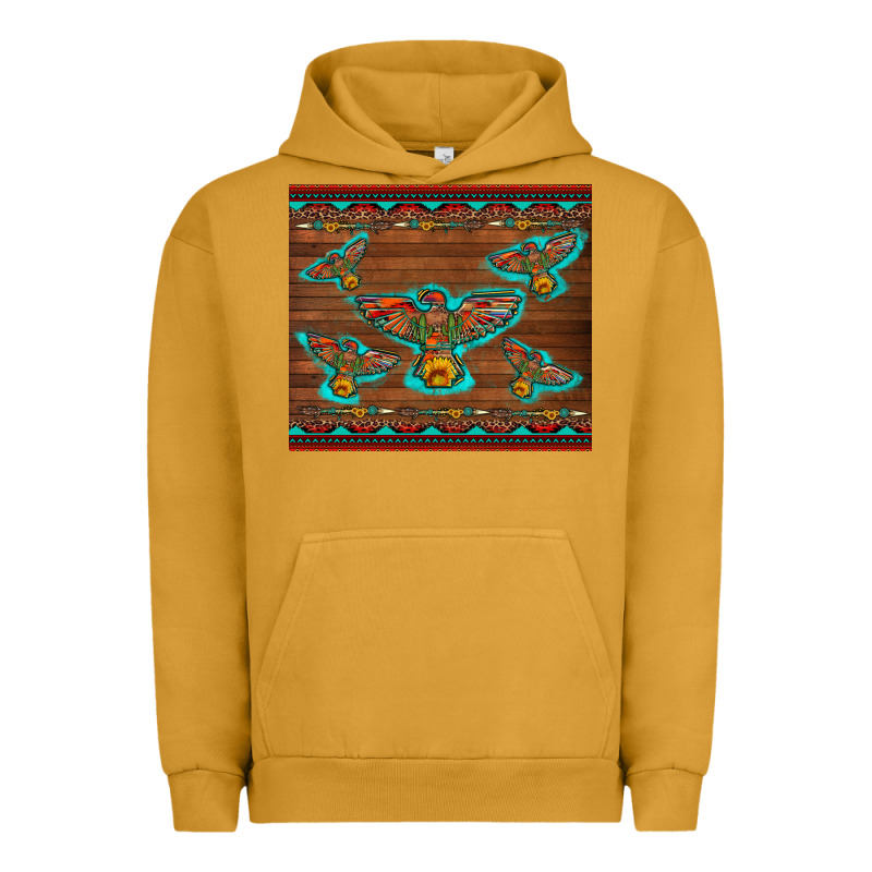 Western Thunderbird And Arrow With Aztec Leopard Urban Hoodie by Artiststas | Teevron