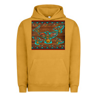 Pigment Peanut Butter western thunderbird and arrow with aztec leopard Urban Hoodie - Artiststas