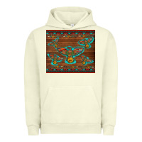 Pigment Pistachio western thunderbird and arrow with aztec leopard Urban Hoodie - Artiststas