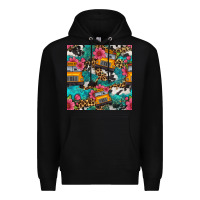 Black western school bus seamless pattern Premium Hoodie - BundleAndBundleShop