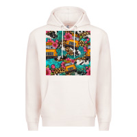 Pale Pink western school bus seamless pattern Premium Hoodie - BundleAndBundleShop