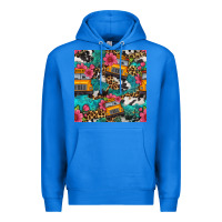 True Royal western school bus seamless pattern Premium Hoodie - BundleAndBundleShop