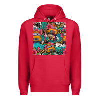 Cardinal western school bus seamless pattern Premium Hoodie - BundleAndBundleShop