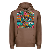 Chestnut western school bus seamless pattern Premium Hoodie - BundleAndBundleShop