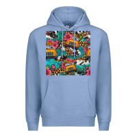 Colony Blue western school bus seamless pattern Premium Hoodie - BundleAndBundleShop