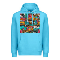 Ocean Blue western school bus seamless pattern Premium Hoodie - BundleAndBundleShop