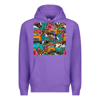Purple western school bus seamless pattern Premium Hoodie - BundleAndBundleShop