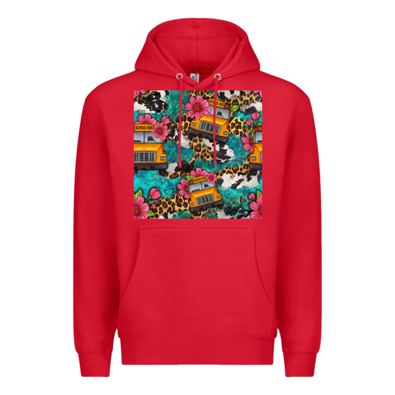 Western School Bus Seamless Pattern Premium Hoodie by BundleAndBundleShop | Teevron
