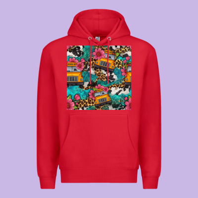 Western School Bus Seamless Pattern Premium Hoodie Designed By Bundleandbundleshop