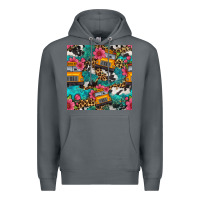 Rock western school bus seamless pattern Premium Hoodie - BundleAndBundleShop