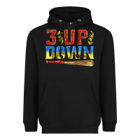 Black 3 up 3 down softball Heavyweight Hoodie - texasbilliewilder