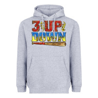 Heather Grey 3 up 3 down softball Heavyweight Hoodie - texasbilliewilder