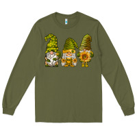 Army Green sunflower gnomies Long Sleeve Tee - BarkalooDesign