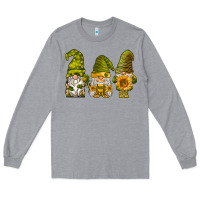 Heather Grey sunflower gnomies Long Sleeve Tee - BarkalooDesign