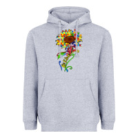 Heather Grey be kind autism sunflower Heavyweight Hoodie - Zillion Design Studio