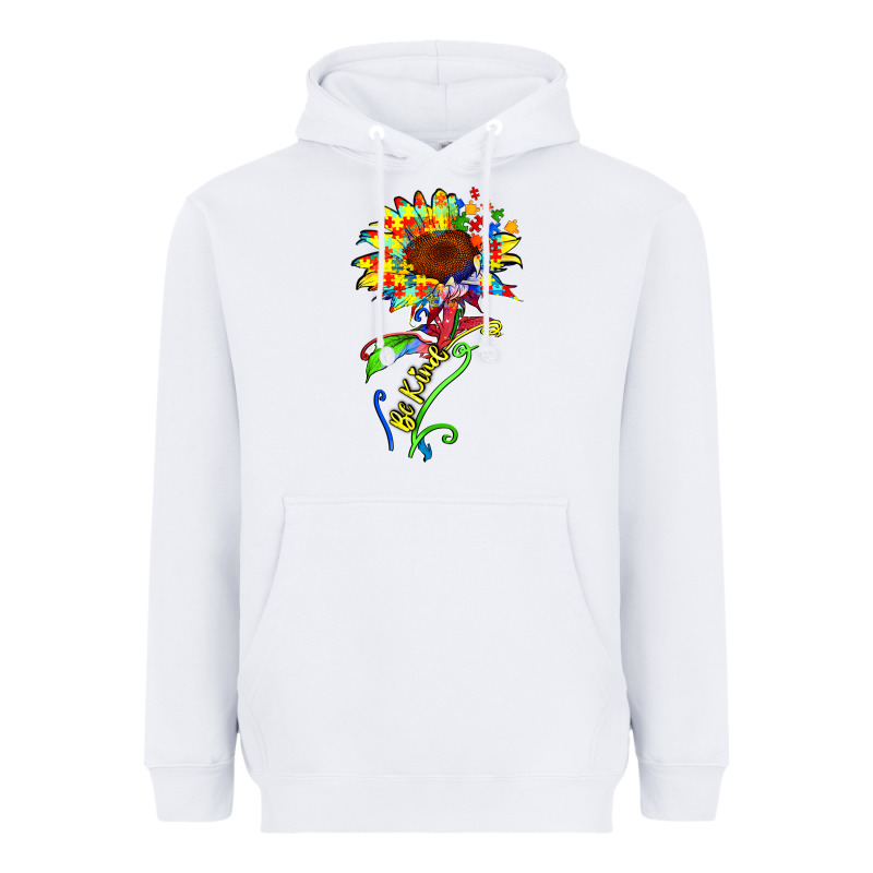 Be Kind Autism Sunflower Heavyweight Hoodie by Zillion Design Studio | Teevron