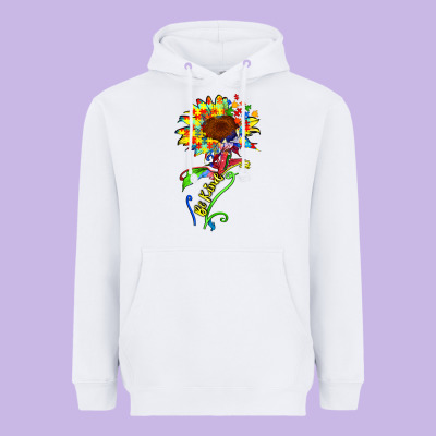 Be Kind Autism Sunflower Heavyweight Hoodie Designed By Zillion Design Studio