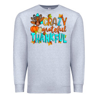 Heather Grey crazy grateful thankful Premium Sweatshirt - Zillion Design Studio