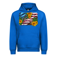 Cobalt usa flag and sunflower serape leopard and cactus Urban Hoodie - Artiststas