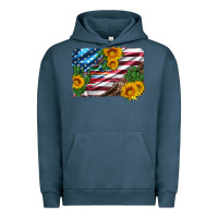 Pigment Midnight Navy usa flag and sunflower serape leopard and cactus Urban Hoodie - Artiststas