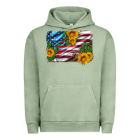 Pigment Oil Green usa flag and sunflower serape leopard and cactus Urban Hoodie - Artiststas