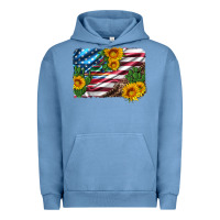Pigment Pebble Blue usa flag and sunflower serape leopard and cactus Urban Hoodie - Artiststas