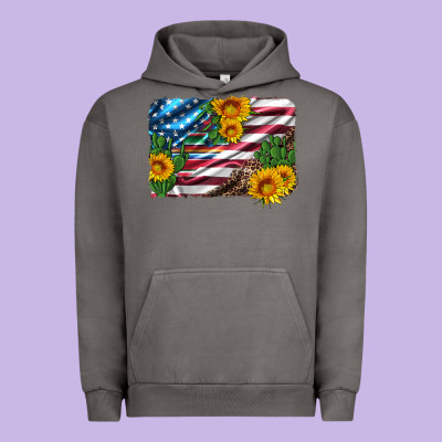 Usa Flag And Sunflower Serape Leopard And Cactus Urban Hoodie Designed By Artiststas