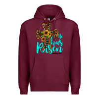 Burgundy he has risen Premium Hoodie - JahusDesignShop