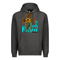 Charcoal Heather he has risen Premium Hoodie - JahusDesignShop