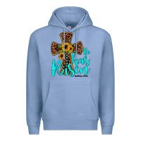 Colony Blue he has risen Premium Hoodie - JahusDesignShop