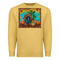 Antique Gold turkey and pumpkins Premium Sweatshirt - RanaPortraitStore