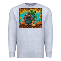 Heather Grey turkey and pumpkins Premium Sweatshirt - RanaPortraitStore