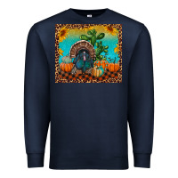 Navy turkey and pumpkins Premium Sweatshirt - RanaPortraitStore