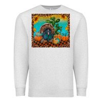 Oatmeal Heather turkey and pumpkins Premium Sweatshirt - RanaPortraitStore