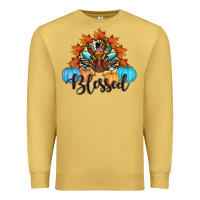 Antique Gold thanksgiving turkey pumpkin blessed Premium Sweatshirt - RanaPortraitStore