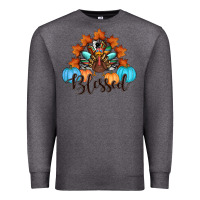 Charcoal Heather thanksgiving turkey pumpkin blessed Premium Sweatshirt - RanaPortraitStore