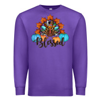 Purple thanksgiving turkey pumpkin blessed Premium Sweatshirt - RanaPortraitStore