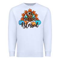 White thanksgiving turkey pumpkin blessed Premium Sweatshirt - RanaPortraitStore