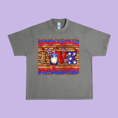 American Flag Gnomes Love Star Leopard Glitter Urban Heavy Tee Designed By Artiststas