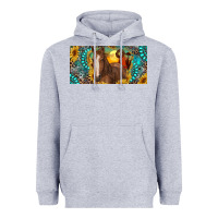 Heather Grey horse and desert with sunflowers gemstone Heavyweight Hoodie - RanaPortraitStore