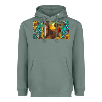 Sage horse and desert with sunflowers gemstone Heavyweight Hoodie - RanaPortraitStore